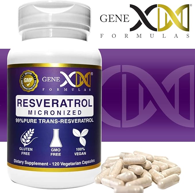Genex Formulas 99% Micronized Trans-Resveratrol with BioPerine for Absorption 1000mg | Pure Organic Pharmaceutical Grade Trans-Resveratrol Capsules for Healthy Aging, 120 Capsules (3)