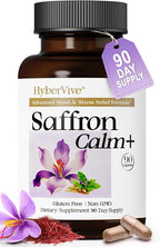 Saffron Supplements with Ashwagandha & L-Theanine - 368.5MG - Mood Balance, Stress Relief & Mental Clarity – Cortisol Support for Women & Men, Made in USA, 90 Vegan Capsules