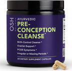 Ayurvedic Preconception Cleanse | Ovarian & Uterus Cleanse for Hormonal Balance | TTC Support | PCOS Supplements | Cycle Regularity | with Stinging Nettle, Red Clover, and more | 30 Servings