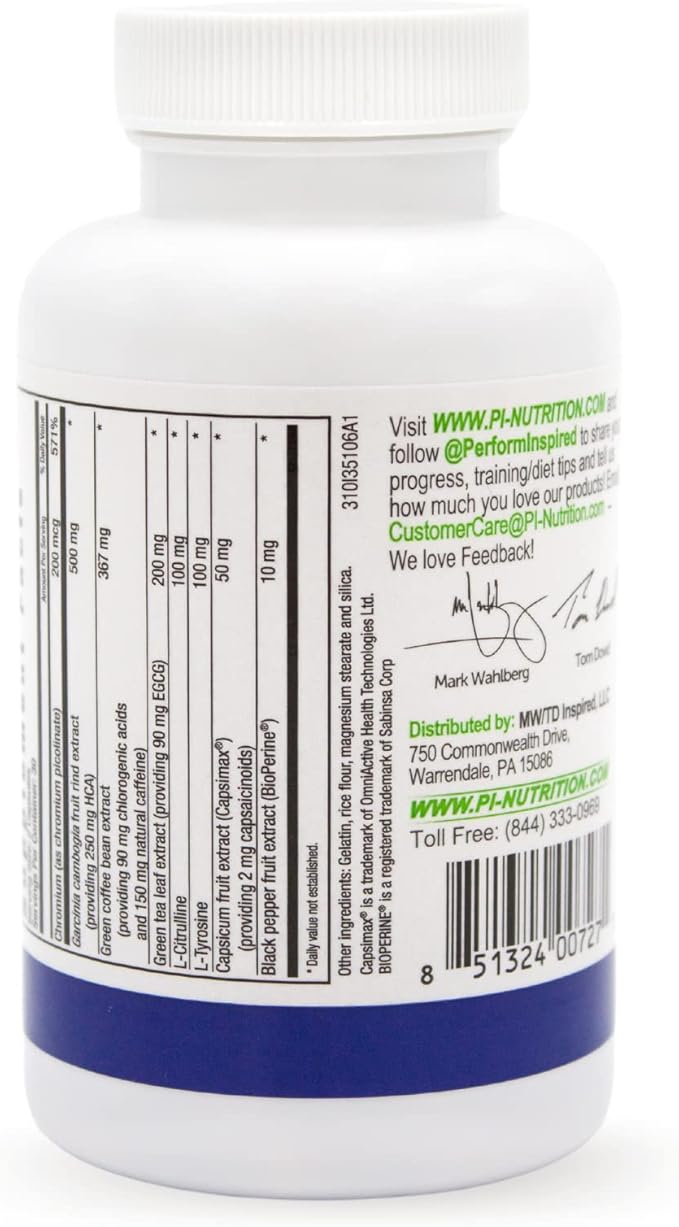 PERFORMANCE INSPIRED Nutrition Diet & Energy Capsules – Natural Green Coffee, Garcinia Cambogia & Green Tea – Supports Energy & Metabolism – 60 Count