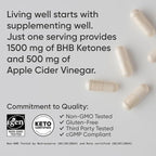 Sports Research® Keto Plus ACV Capsules - Diet Support with 500mg of Apple Cider Vinegar & 1500mg goBHB® Exogenous Ketones - Gluten Free & Keto Certified - 120 Veggie Capsules