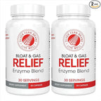 Silver Fern Bloat & Gas Relief Digestive Enzyme Blend - 2 Bottles = 60 Servings - FODMAP & Bloating Digestion Supplement with Tolerase L, Pectinase & More (2 Bottles)