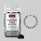 Swisse Hair Skin Nails Glam Bites – Biotin, Bamboo & Blood Orange – Supports Hair Growth, Stronger Nails & Radiant Skin – Zero Sugar Gummies for Adults – Natural Blood Orange Flavor, 60 Count