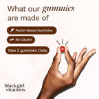 Black Girl Vitamins Once a Day - Womens Multivitamin Gummy - Vitamin A, B, C, E and Zinc. Multivitamin for Women, Immune Support. Vegan, Gluten-Free. Made in The USA (60 Day Supply, Strawberry)