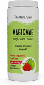 NaturalSlim MagicMag Magnesium Citrate Powder Drink for Relaxation, Stress, Constipation, Better Rest & Digestive Health, Magnesium Supplement for Women and Men, Strawberry & Lime Flavored 8oz