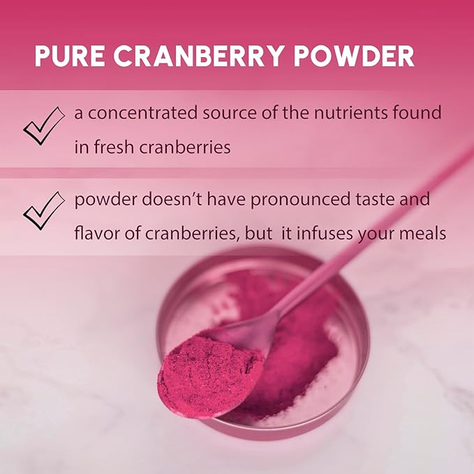 Cranberry Powder 8 oz, Natural Cranberry Powder for Baking, Smoothies, Tea, Good for Immune System