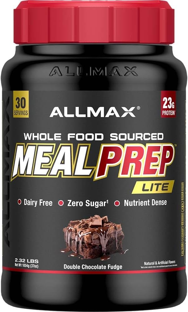 ALLMAX Nutrition MealPrep Lite Whole-Food Protein Powder, Dairy-Free, Keto-Friendly, 23g Protein, 30 Servings (Double Chocolate Fudge)