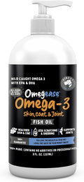 100% Pure Fish Oil for Dogs & Cats (1,545mg Omega 3 per Teaspoon) 8oz. Loaded with EPA & DHA for Joints, Skin & Coat, Itching, Heart & Immune Health. Stronger Than Salmon Oil. Unflavored Omegease.