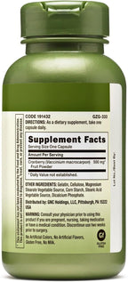GNC Herbal Plus Whole Herb Cranberry 500mg 100 Capsules