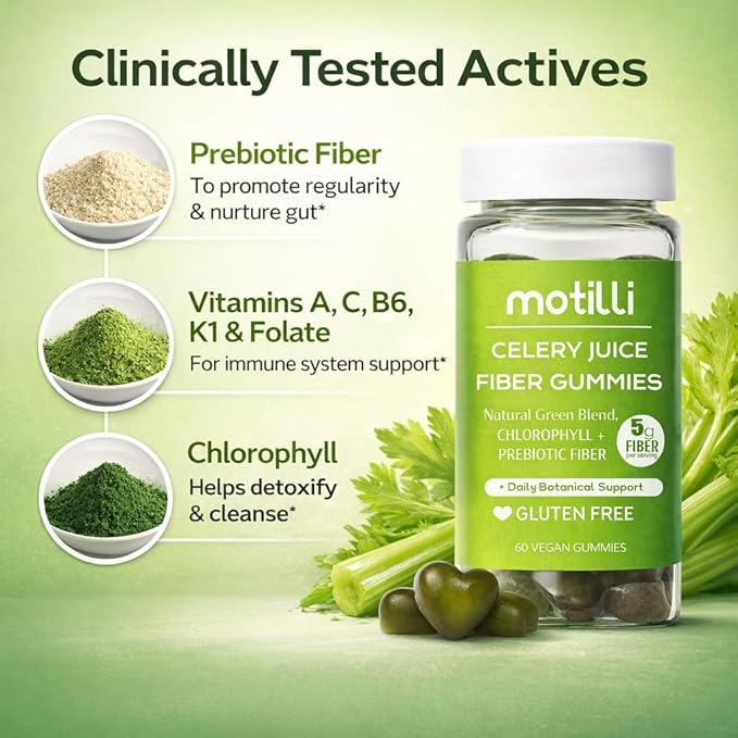 Herbal Gummies – Greens Gummies with Chlorophyll & Prebiotic Fiber for Adults, Digestive & Gut Health Support, Easy Daily Daily Wellness Support, Plant-Based Formula, 60 Count