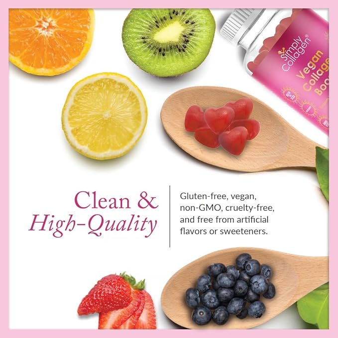 Simply Collagen® Vegan Collagen Gummies for Women & Men – Plant Based Collagen with Biotin, Vitamins A, C & E – Collagen Booster for Skin, Hair, Nails & Lashes