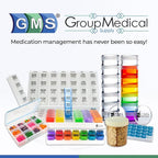 GMS 12 Compartment Vitamin Pill Organizer - Large Size Suitable for Multiple Supplements & Tablets - Safe, Secure Design with Easy Locking Lid - Medicine Cabinet Organizer & Ideal for Travel