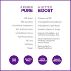 Pureboost Clean Energy Booster, Refreshing Energy Drink Mix with B12 Vitamins, Electrolytes, Antioxidants, Sugar-Free with No Sucralose (Acai Alert, 30 Count)
