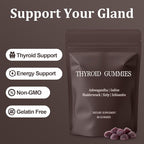 Thyroid Gummies for Women, Selenium Zinc Iodine L-Tyrosine Ashwagandha Gummies, Thyroid Bloom, Body Balance & Support - 60 Count