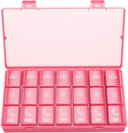 BUG HULL Weekly Pill Organizer 3X a Day, Daily 7 Day Medicine Pill Organizer 3 Times a Day, Travel Pill Case Container for Vitamins, Supplements