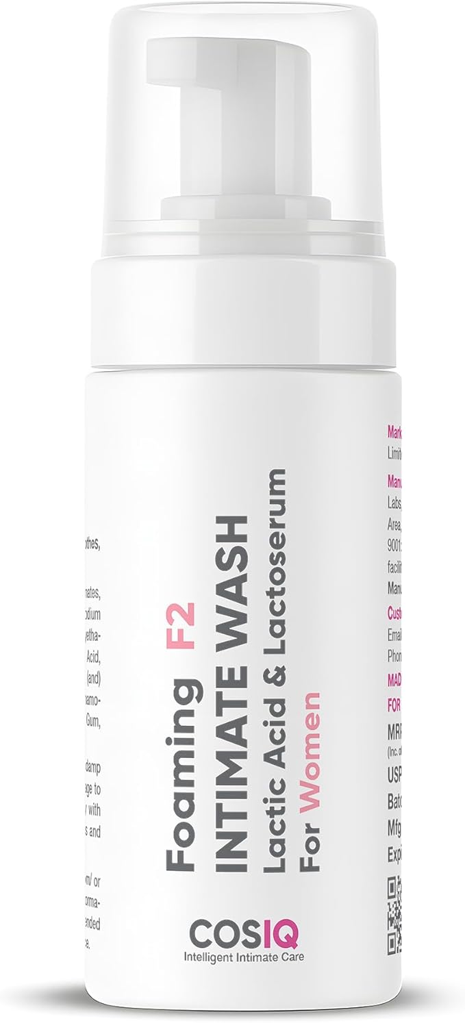 Cos-IQ Brightening Intimate Wash for Women, 100ml | Hygiene Wash with Lactic Acid & Lactoserum | Vaginal Wash, Prevents Itching, Irritation & Dryness, Suitable for All Skin Types