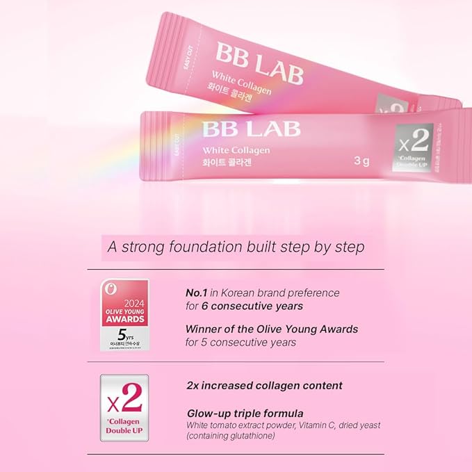 BB LAB White Collagen, 2,400mg Low Molecular Fish peptide, 1,000 Dalton, Travel Easy, On-The-Go Packet, Korean Collagen, Daily Beauty Routine