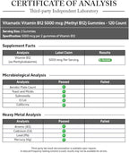 Vitamatic Extra Strength Vitamin B12 5000 mcg (Methyl B12) Gummies - 120 Count - Energy Metabolism Support and Nervous System Health Support, Natural Cherry Flavored (1)
