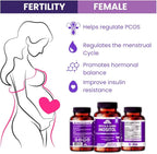 Myo-Inositol & D-Chiro Inositol 40:1 Supplement for Women – Hormone Balance, PCOS Support, Fertility & Ovary Health – with Folic Acid, Vitamin D3 & Ashwagandha – Non-GMO, Vegan, 120 Capsules
