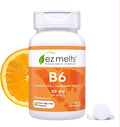 EZ Melts Vitamin B6 - Brain & Heart Health Supplement - Energy Metabolism Support - No Artificial Flavors - Non-GMO & Vegan - Orange Blast - 60 Dissolvable Tablets (30 Servings)