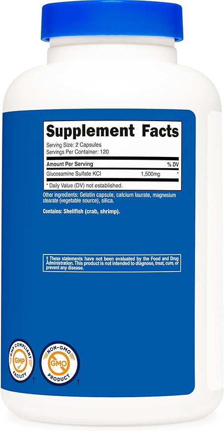 Nutricost Glucosamine Sulfate 1500mg, 240 Capsules - 750mg Per Capsule, Gluten Free, Non-GMO