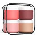 Kuangre Travel Containers for Toiletries, Silicone Cream Jars BPA-Free, Leak-proof 3oz Travel Size Containers, Portable Size Silicone Jars with Lid for Cosmetic Face Hand Body Cream (4 Pack)