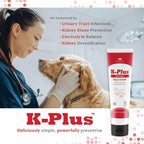 K-Plus Potassium Gluconate Renal Gel Plus Cranberry and EPA for Dogs and Cats - Veterinarian Approved Renal Supplement - Supports Potassium Balance -(2 Pack)