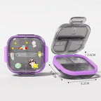 Travel Pill Organizer - Airtight Medicine Case for Traveling Portable Pharmacy Box with Labels Vitamin Container 7 Compartment Supplement Medication Holder Large Capacity Daily (Purple)