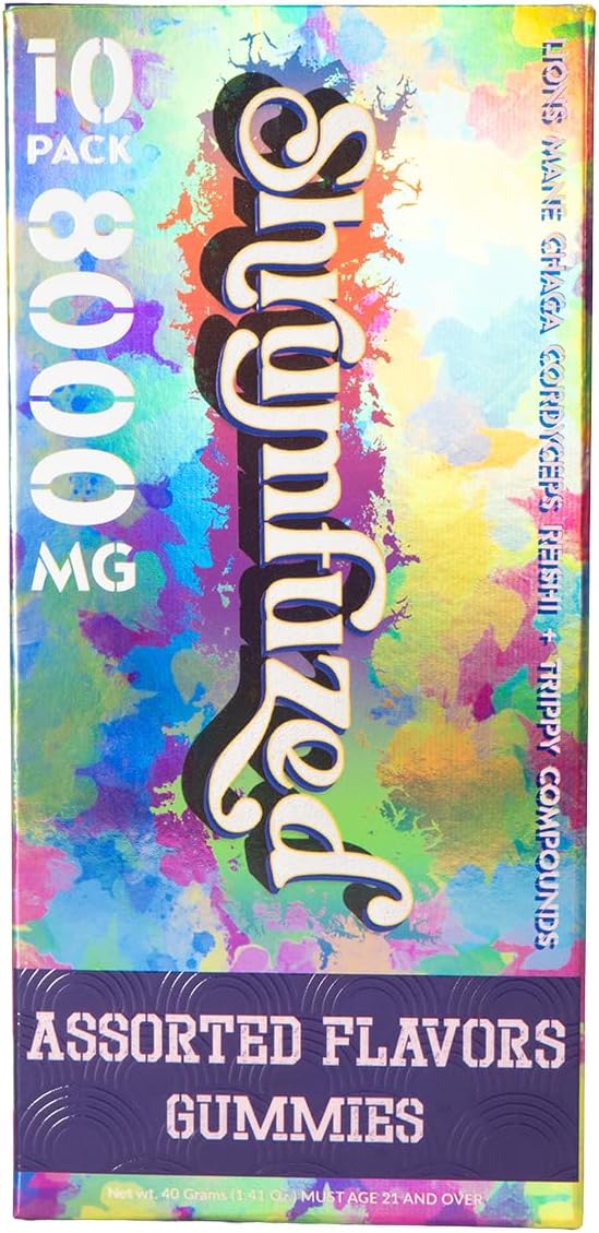 Shrumfuzed Shrumfuzed - Proprietary Nootropic Gummy 8000mg - Lion's Mane, Reishi, Chaga, and Cordycep Nootropic Mushroom Blend (10, Assorted)