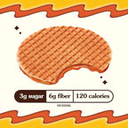 Rip Van Wafels Honey and Oats Stroopwafels, Healthy Snacks, Non-GMO, Keto Friendly, Office Snacks, Low Sugar (3g), Low Calorie, 12 Pack