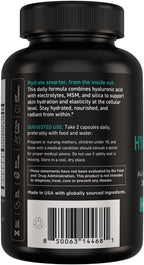 Vital Vitamins Hyaluronic Acid Supplement Hydration Complex - with Hyaluronic Acid, MSM, Vitamin C, Coconut Water Powder, & Silica - Skin Hydration Supplements - Non-GMO - 60 Capsules, 30 Servings