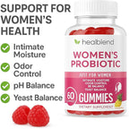 healblend Women’s Probiotic Gummies – Supports Intimate Health, Odor Control, pH & Yeast Balance, Digestive & Immune Support – Daily Probiotic Supplement for Women - Pineapple Flavor - 60 Count (1)
