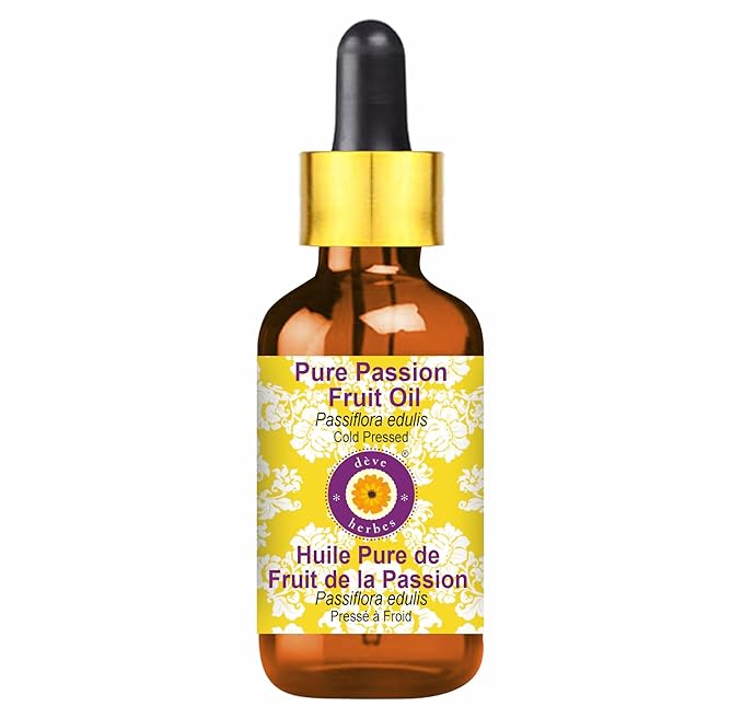 dève herbes Pure Passion Fruit Oil (Passiflora edulis) with Glass Dropper Cold Pressed 100ml (3.38 oz)