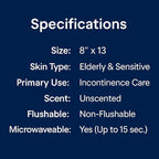 Adult Wipes For Elderly - 8"x13" Extra Large & Soft Wet Wipes for Adults Bathing - Incontinence Disposable Washcloths, Vitamin E & Aloe Infused for Men & Women 240ct (4 Packs of 60)