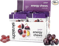 Skratch Labs Energy Chews | Gummies for Running, Cycling & Endurance Quick Carbs for Athletes, Easy to Digest, Real Fruit | Gel Alternative for Long Runs & Rides | Grape 10 Pack | Gluten Free, Vegan