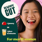Probiotic Kombucha Gummy - Prebiotics, Probiotics, Postbiotics, Fiber Supplement, Slippery Elm, Dandelion Root, MCT Oil, for Bloating, Gut Health - Probiotics for Women and Men