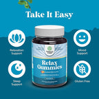 Calming Gummies for Adults with Ashwagandha and Magnesium - Relaxing Stress Gummies with L Theanine 5HTP and Lemon Balm Extract - Adaptogenic Chamomile Extract Vitamin B6 - 90 Count (Pack of 2)