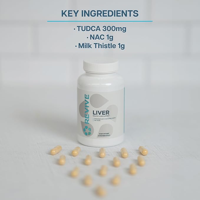Revive MD Natural Liver Cleanse, Detox & Repair Supplement – Milk Thistle Liver Support Formula Promotes Healthy Liver Function & Helps Reduce Inflammation – 120 Capsules (30 Servings)