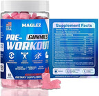 Pre Workout Gummies for Men & Women, PreWorkout Gummy with Beta Alanine | Organic Caffeine | Chromium Picolinate | Gluten free, Vegan, increased energy, faster metabolism & recovery (60 gummy)