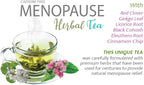 Black cohosh root - MENOPAUSE TEA 14 DAYS - tea for menopause, organic tea for menopause, gingko leaf, red clover herb, cinnamon chip, green tea, licorice root, eleuthero root 1 Pack 14 Bags