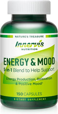 Energy & Mood Supplement – Boost Energy & Reduce Fatigue, Support Relaxation – 150 Capsules – Non-GMO, 3rd Party Tested – Innervis Nutrition