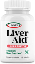 LIVERITE Liver Aid with Milk Thistle 150 Capsules, Supports Healthy Liver Function, Cleansing, Energy & Daily Wellness
