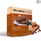 BestMed - High Protein Nutrition Bar - Low-Carb, 15g Protein, Low Sugar, Low Calorie, Meal Replacement Bar (Fudge Graham, 2 Box - 14 Count)