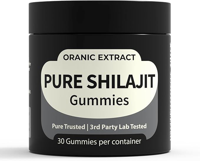 Shilajit Gummies–Himalayan Source 9000mg, Energy & Immune Support for Men & Women, Fulvic Acid + 85 Trace Minerals, Manuka Honey Flavor, Organic, Non-GMO, 30 Vegan Gummies