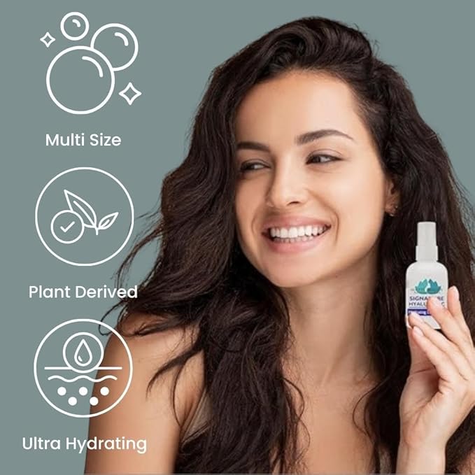 Signature 100% Pure Hyaluronic Acid Wrinkle Serum - Best Hyaluronic Acid for Face - No Parabens - Perfect Plumping Moisturizer for Wrinkles, Fine Lines, Dry, Aging Skin 2oz
