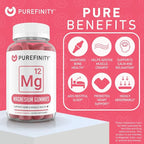 Magnesium Citrate Gummies 600 mg for Adults – High Absorption Supplement for Cramps, Muscle Recovery, Sleep, Bone, and Energy Support – Non-GMO, Allergen Free – 60 Vegan Gummies