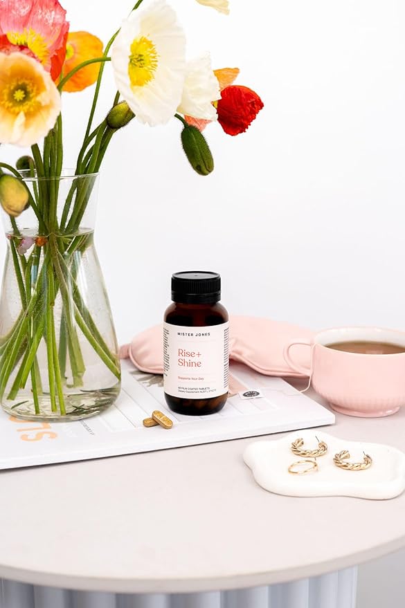 Mister Jones Rise & Shine – Morning Wellness Supplement for Women – B Vitamins & Herbal Extracts for Daily Energy Metabolism and Focus – Gentle, Low-Caffeine Formula