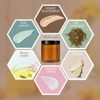 Amber Glass Jar with Lids, Tecohouse 4 oz, 2 oz and 1 oz Glass Jars with Lids & Stickers, Reusable Travel Containers for Creams, Lotion, Cosmetic - 3 pack