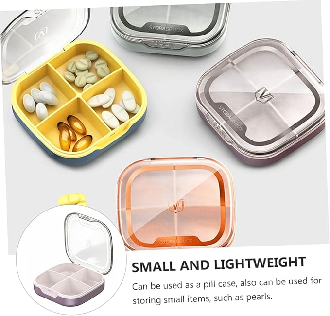 1Pc Mini Portable Medicine Storage Container Travel Case with Compartments Lightweight and Durable for Storing Pills Jewelry and More for Home Office
