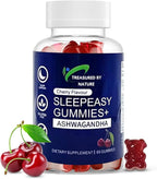 Sleep Easy Gummies Melatonin Free Nighttime Relaxation Aid with Ashwagandha, Magnesium Citrate & L-Theanine Calming Stress Relief Supplement | Gluten-Free | Non-Habit Forming